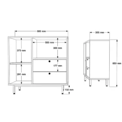 Aamiaiskaappi Linento Furniture RE1, eri värejä