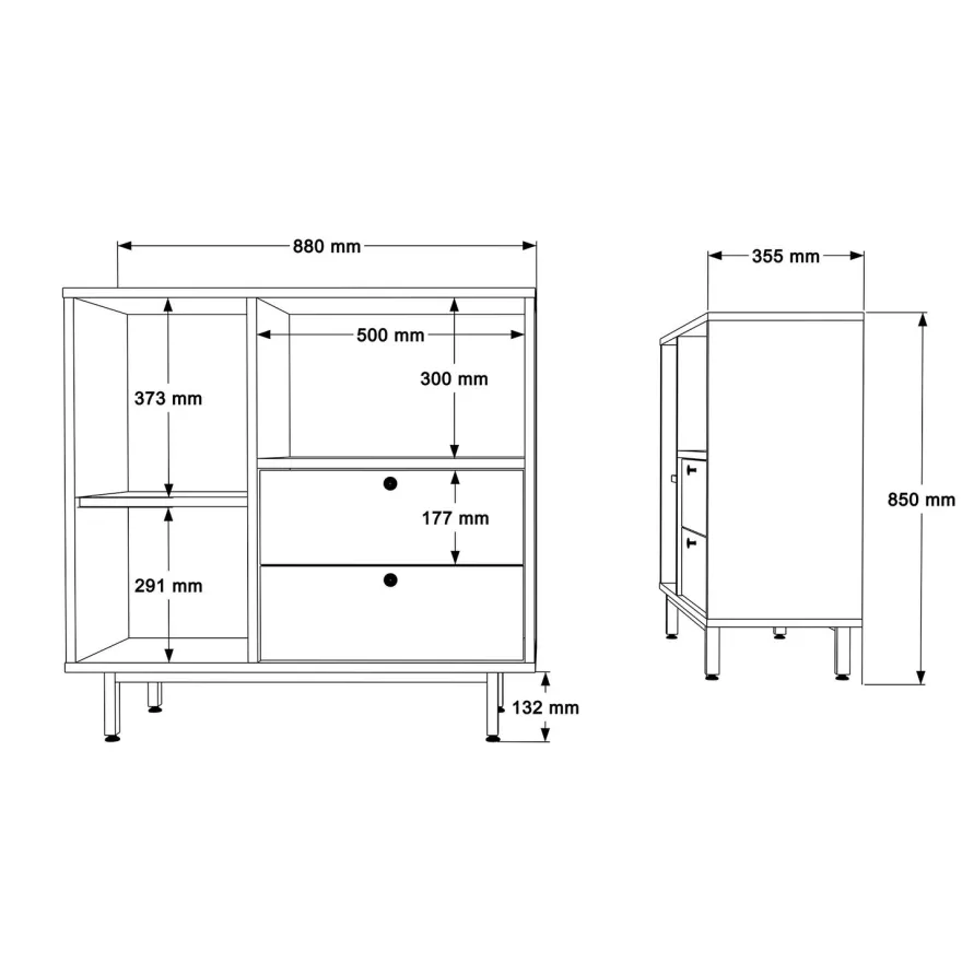 Aamiaiskaappi Linento Furniture RE1, eri värejä