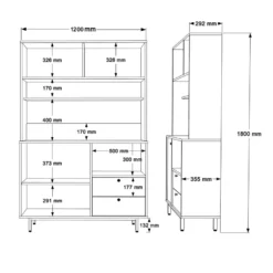 Aamiaiskaappi Linento Furniture RE5, eri värejä