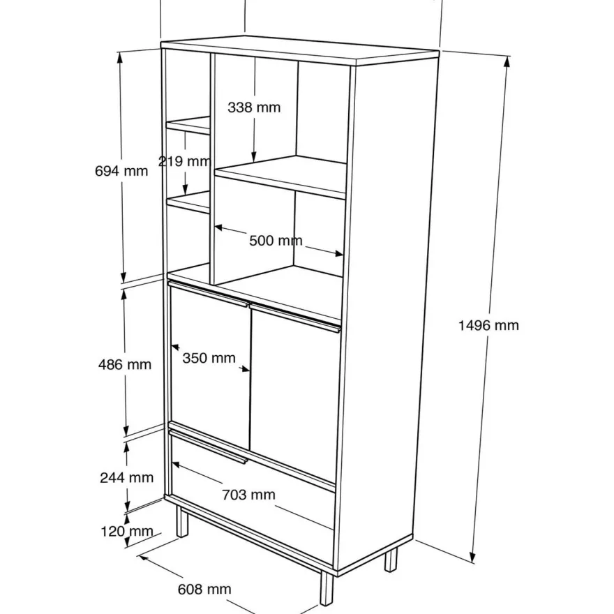 Aamiaiskaappi Linento Furniture ON9A, eri värejä