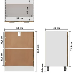Alakaappi 60x46x81,5cm, eri värejä