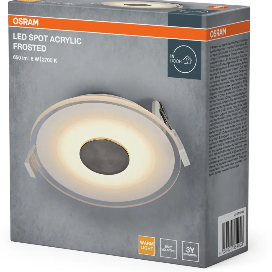 Alasvalo Osram LED Spot Acrylic 6W 827 2700K valkoinen