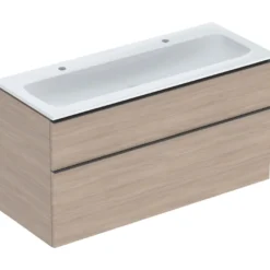 Allaskaappi kaksoisaltaalla Geberit iCon, 630x1200mm, allaskytkennällä, tammi