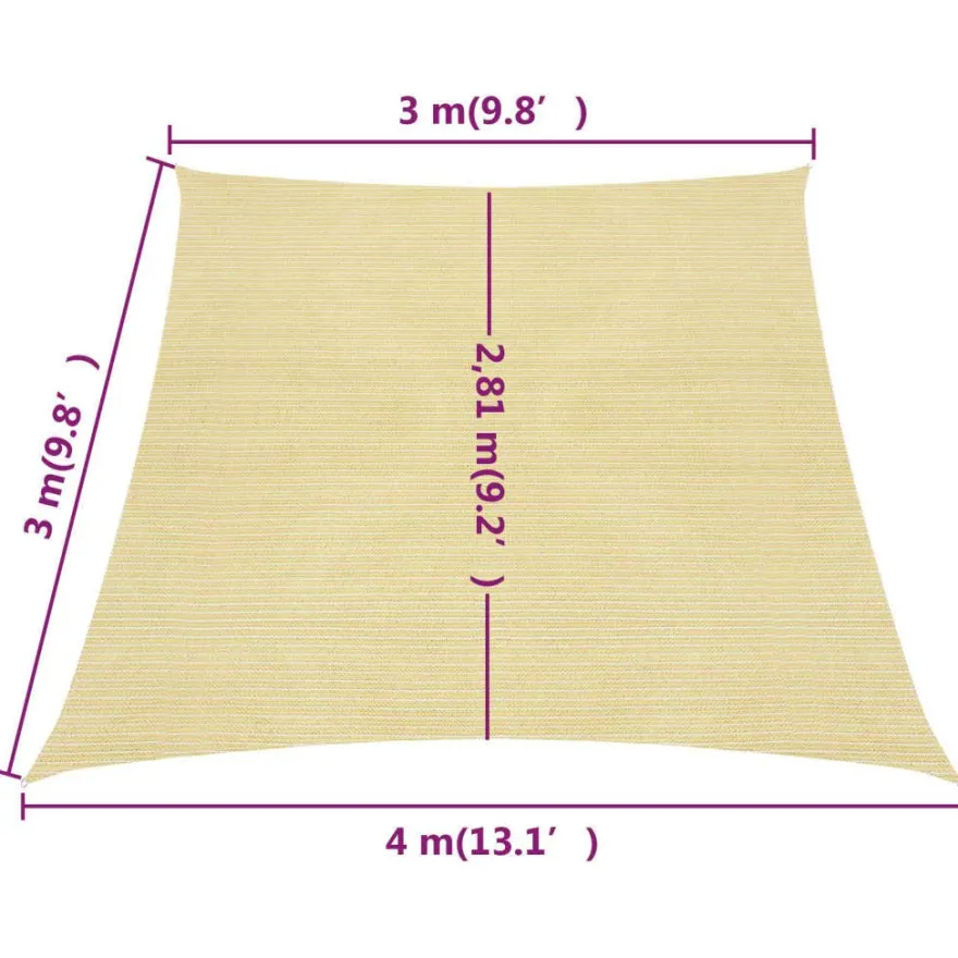 Aurinkopurje 160g/m² HDPE suunnikas eri kokoja ja värejä