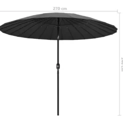 Aurinkovarjo alumiinitangolla, 270cm, eri värejä