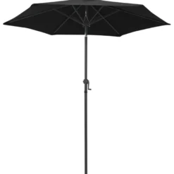 Aurinkovarjo musta 200x211 cm alumiini