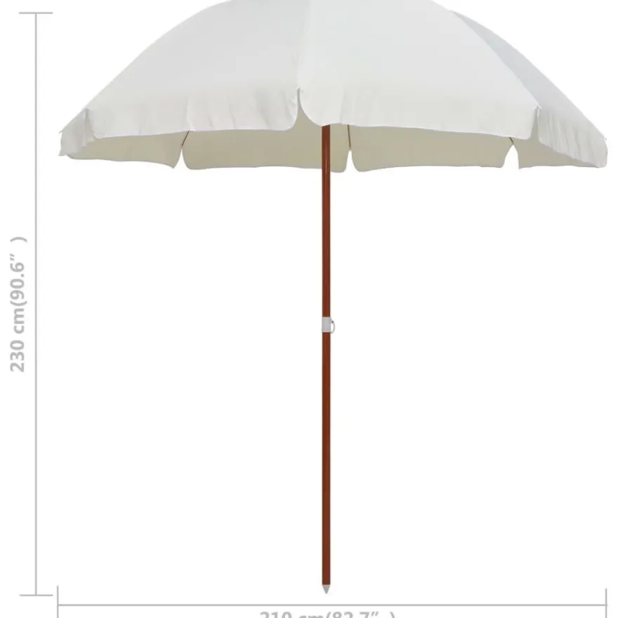 Aurinkovarjo terästanko 240 cm hiekka