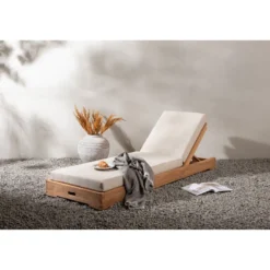 Aurinkovuode Venture Home Sunbed, 200cm, tiikki/beige