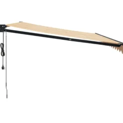 Automaattisesti sisäänkelattava markiisi keltainen/valkoinen 4,5x3 m