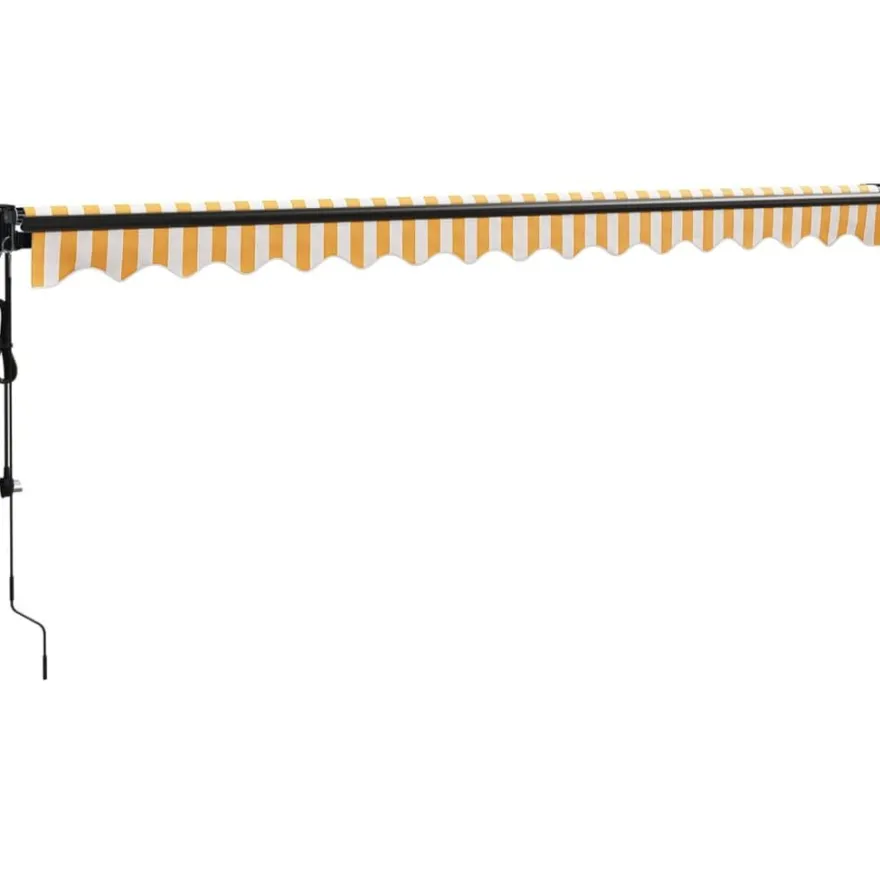 Automaattisesti sisäänkelattava markiisi keltainen/valkoinen 4,5x3 m