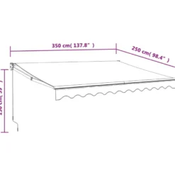 Automaattisesti sisäänkelattava markiisi keltainen/valkoinen 3x2,5 m