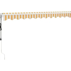 Automaattisesti sisäänkelattava markiisi keltainen/valkoinen 3x2,5 m