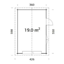 Autotalli Palmako Roger, nosto-ovella, 19m² FR44-3857-2