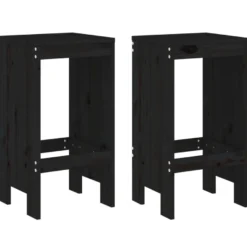 Baarijakkarat 2 kpl musta 40x36x75 cm, mänty