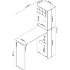 Baarikaluste pöydällä Home4You HANNES 44x122(30)xK170 cm, rustiikkinen melamiini, ruskea