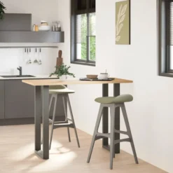 Baaripöydän jalat U-muotoiset 2 kpl 50x(100-101) cm teräs (13234)
