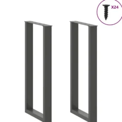 Baaripöydän jalat U-muotoiset 2 kpl 50x(100-101) cm teräs (13234)