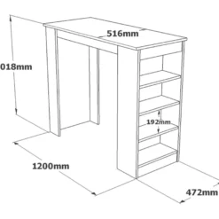 Baaripöytä Linento Furniture ST1 White, marmorikuosi, valkoinen/beige marmori