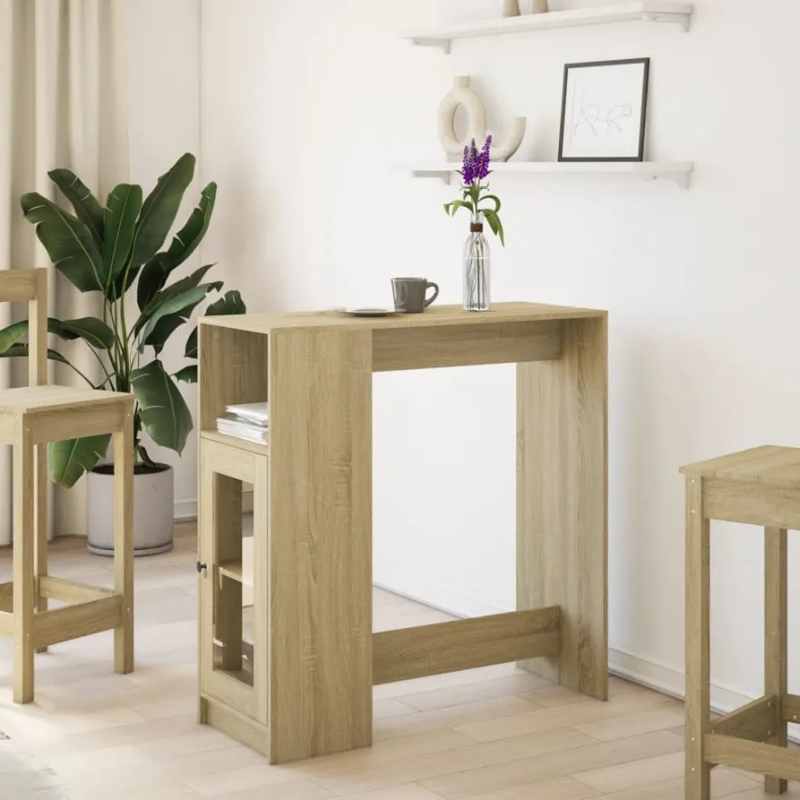Baaripöytä/telineet tekninen puu, 101x40x103,5 cm, eri värejä (42971)