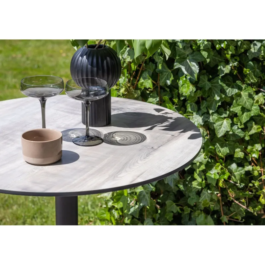 Baaripöytä Venture Home Milano, ø70cm, harmaa/musta