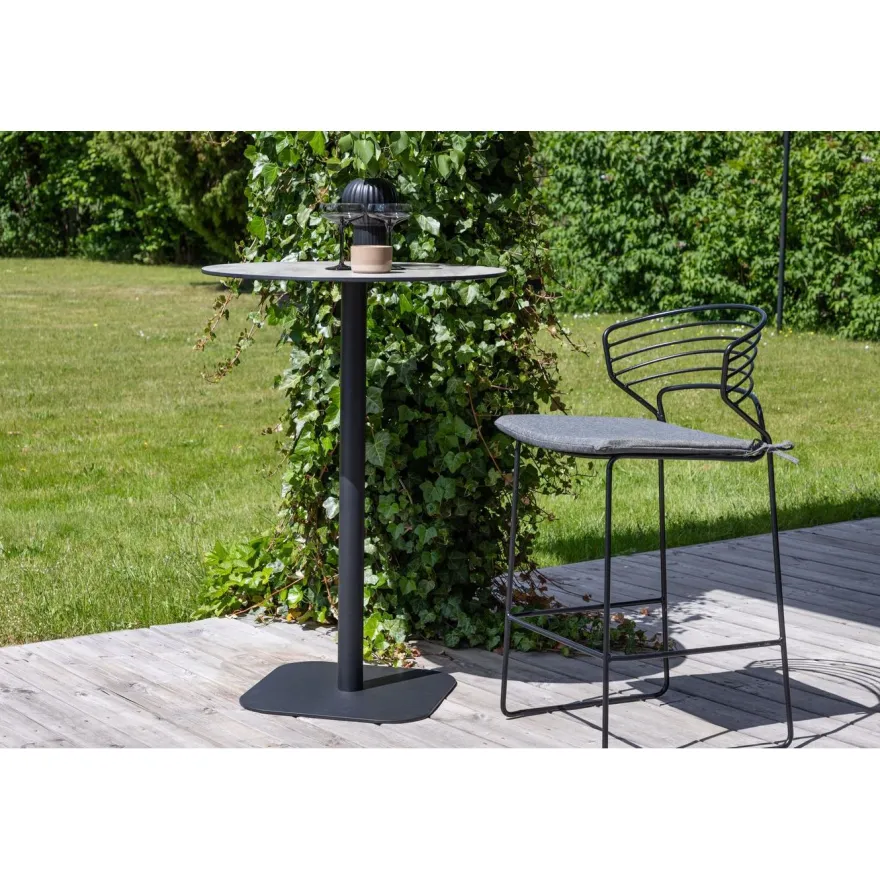Baaripöytä Venture Home Milano, ø70cm, harmaa/musta