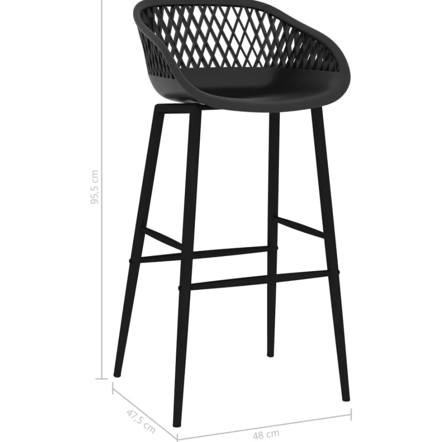 Baarituolit 2 kpl musta (48149)