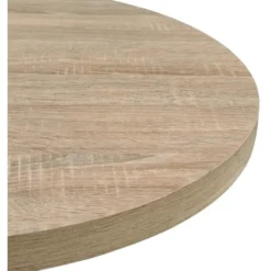 Bistropöytä mdf ja teräs pyöreä 60x75 cm tammenvärinen