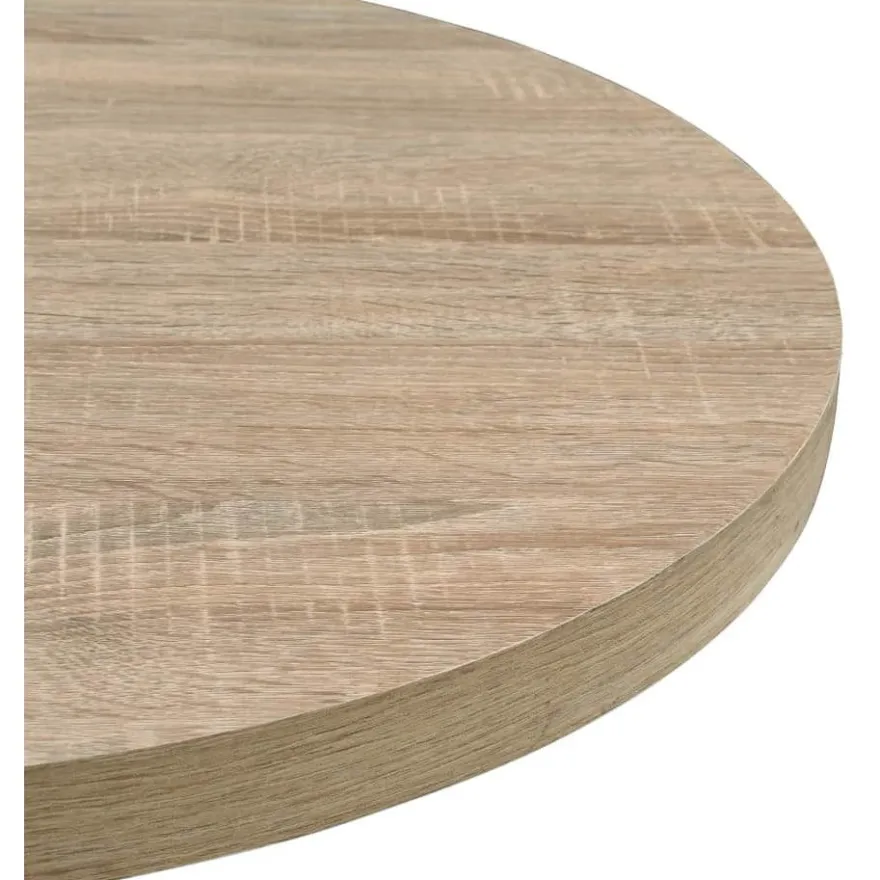 Bistropöytä mdf ja teräs pyöreä 60x75 cm tammenvärinen