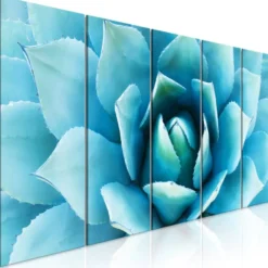 Canvas-taulu Artgeist Agave Blue, 5-osainen, kapea, eri kokoja