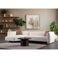 Divaanisohva Linento Furniture Rena Corner, 3-istuttava, vasen, valkoinen