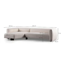 Divaanisohva Linento Furniture Rena Corner, 3-istuttava, vasen, valkoinen