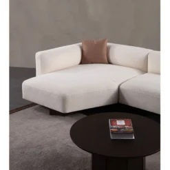 Divaanisohva Linento Furniture Rena Corner, 3-istuttava, vasen, valkoinen