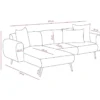 Divaanisohva Linento Furniture Side, 3-istuttava, oikea, kerma