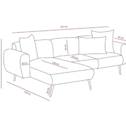 Divaanisohva Linento Furniture Side, 3-istuttava, oikea, kerma