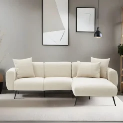 Divaanisohva Linento Furniture Side, 3-istuttava, oikea, kerma