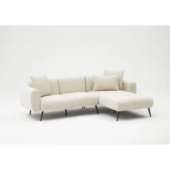 Divaanisohva Linento Furniture Side, 3-istuttava, oikea, kerma