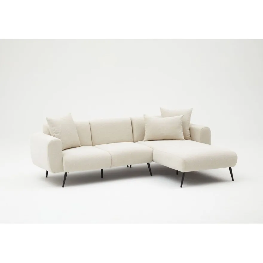 Divaanisohva Linento Furniture Side, 3-istuttava, oikea, kerma