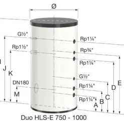 Energiavaraaja Flamco FlexTherm Duo HLS-E 1000, rst, 953l