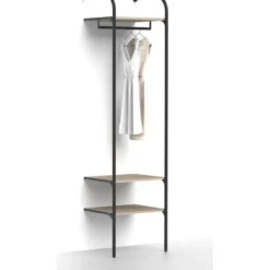 Eteisen säilytysjärjestelmä Mirror Line Nivo, tangolla ja hyllyillä, leveys 60cm, mittatilaus