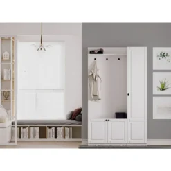 Eteisen säilytyskokonaisuus Linento Furniture Rb-044, mattavalkoinen