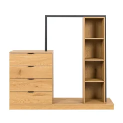 Eteiskaluste Home4You Nova 145x40x137cm, tammi/musta