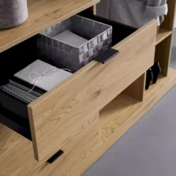 Eteiskaluste Home4You Nova 145x40x137cm, tammi/musta