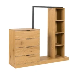 Eteiskaluste Home4You Nova 145x40x137cm, tammi/musta