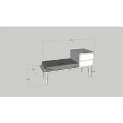 Eteispenkki Linento Furniture Rino, leveys 120cm, ruskea/antrasiitti