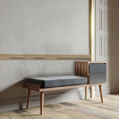 Eteispenkki Linento Furniture Rino, leveys 120cm, ruskea/antrasiitti