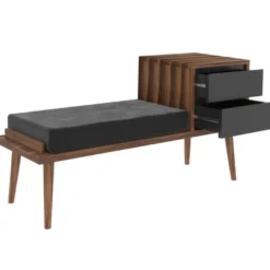 Eteispenkki Linento Furniture Rino, leveys 120cm, ruskea/antrasiitti