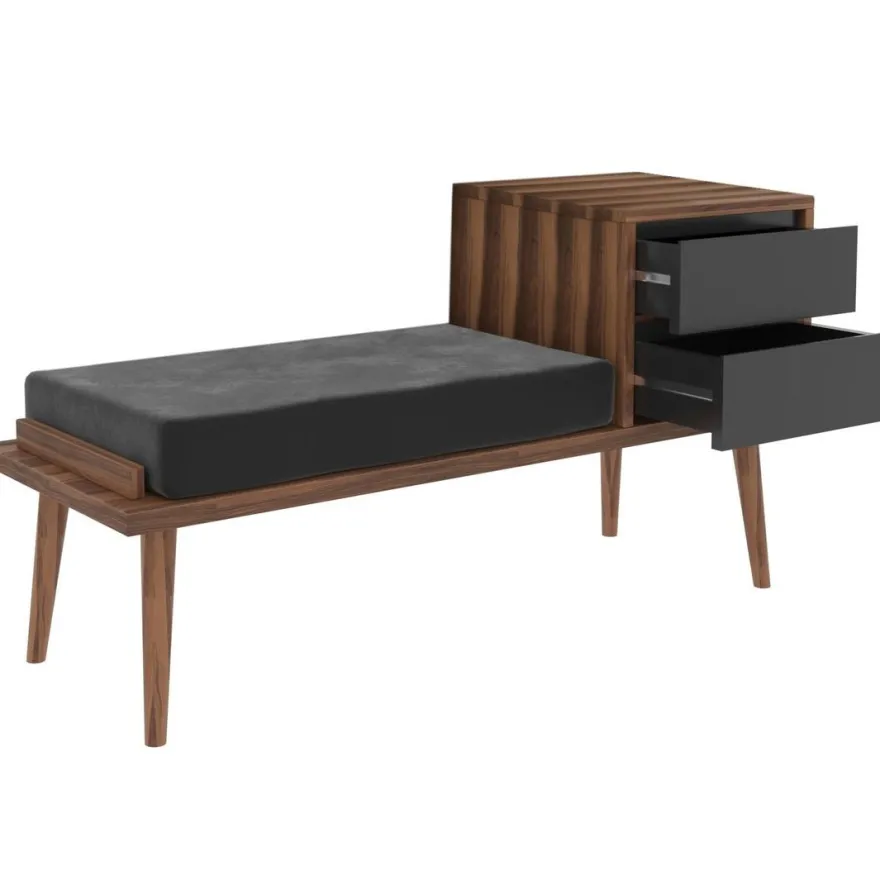 Eteispenkki Linento Furniture Rino, leveys 120cm, ruskea/antrasiitti
