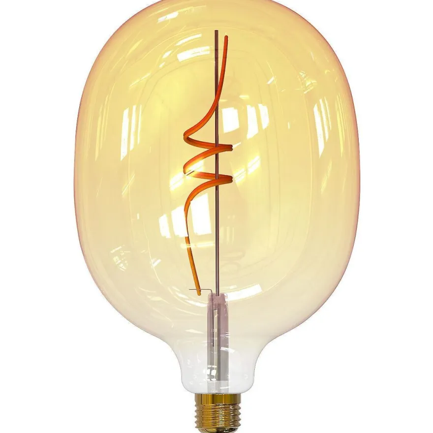 Filamenttilamppu Airam SmartHome SPIRAL FILAMENT, 4.9W, E27, 380lm, 1800-3000K, amber