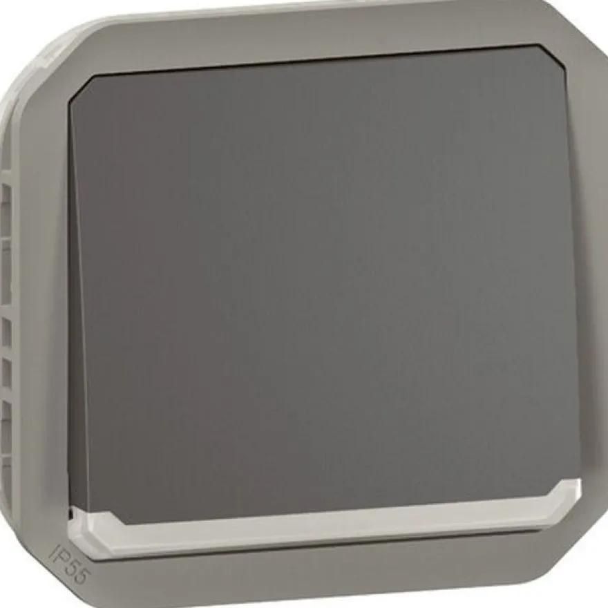 Hakuvalollinen vaihtopainikemekanismi Legrand Plexo 10 A IP55, antrasiitti