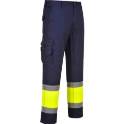 Huomiohousut Portwest E049 Combat, keltainen/sininen